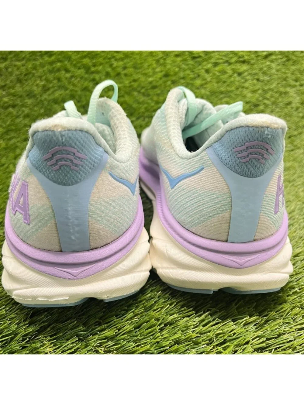 Hoka One One Clifton 9 Women Size 10 Blue Purple Athletic Running Shoes Sneakers